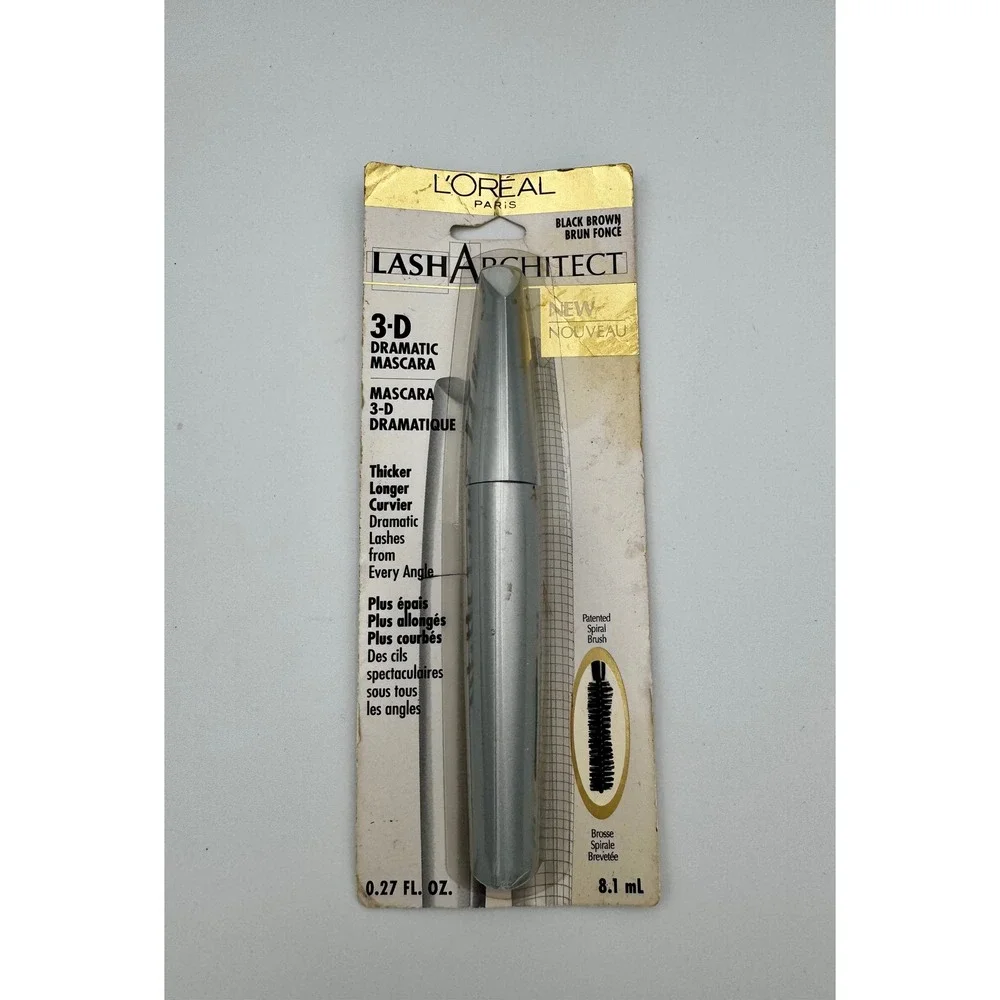 Vtg L'Oreal Lash Architect 3-D Dramatic Mascara 610 Blackest Black New NOS Prop